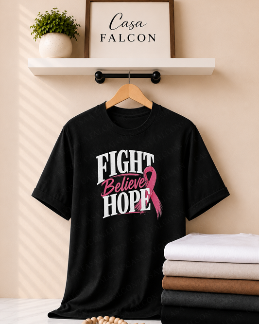 Fight Believe Hope Breast Cancer Awareness Tee