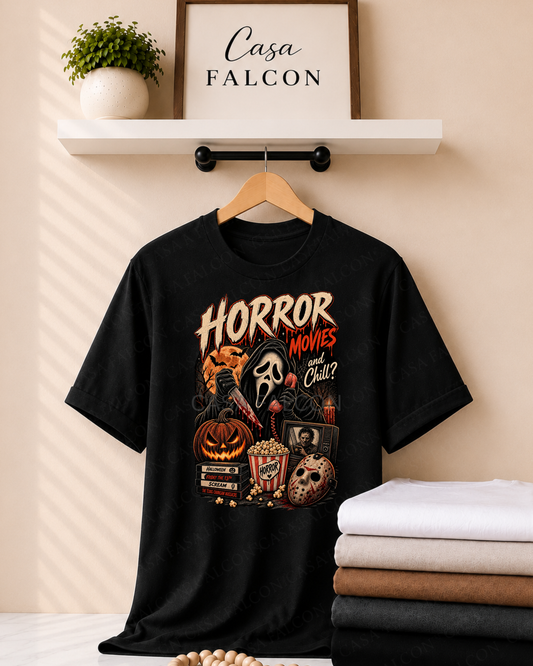 Horror Movies and Chill Halloween Graphic Tee