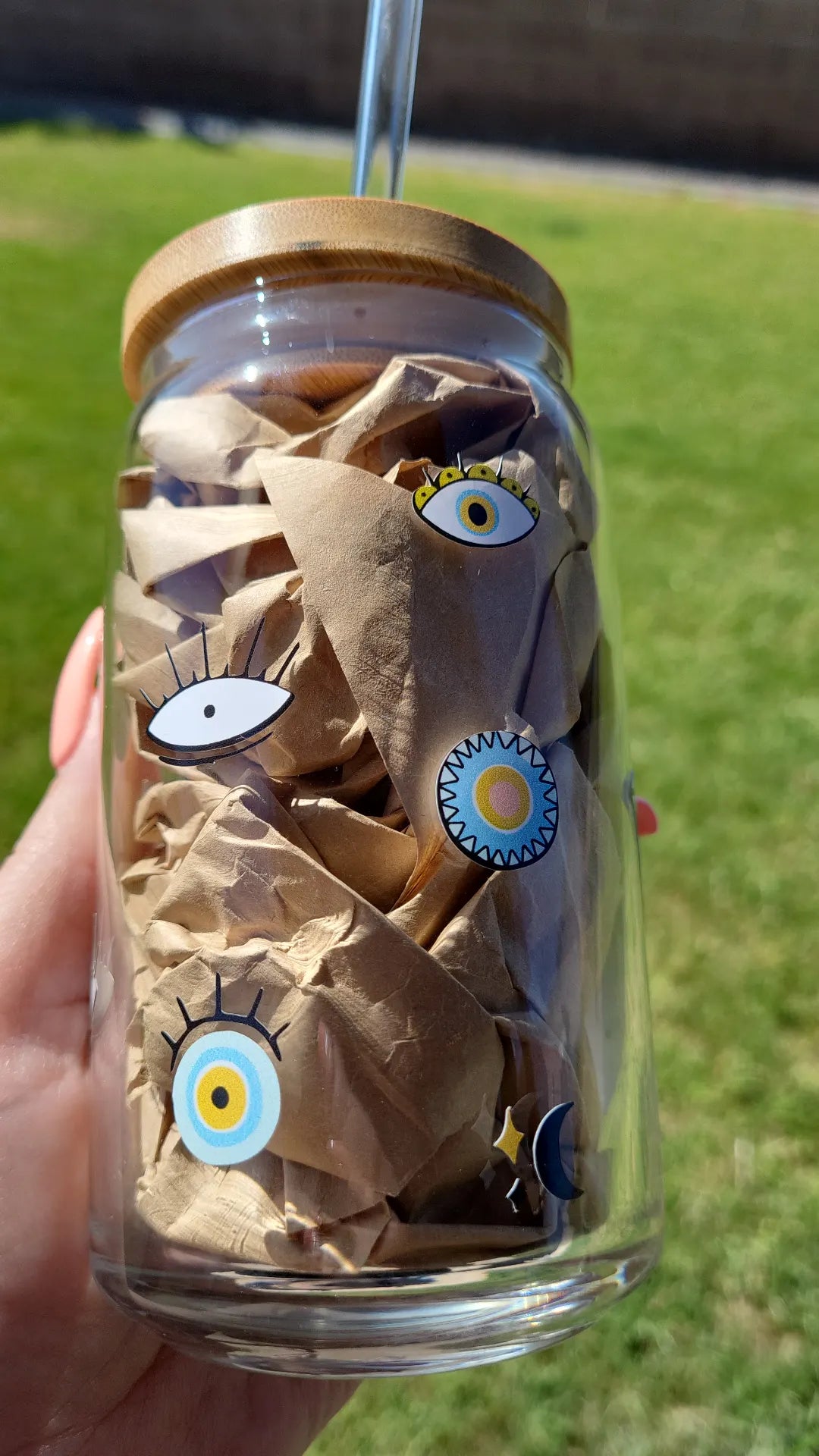 Hamsa Hand Glass Cup