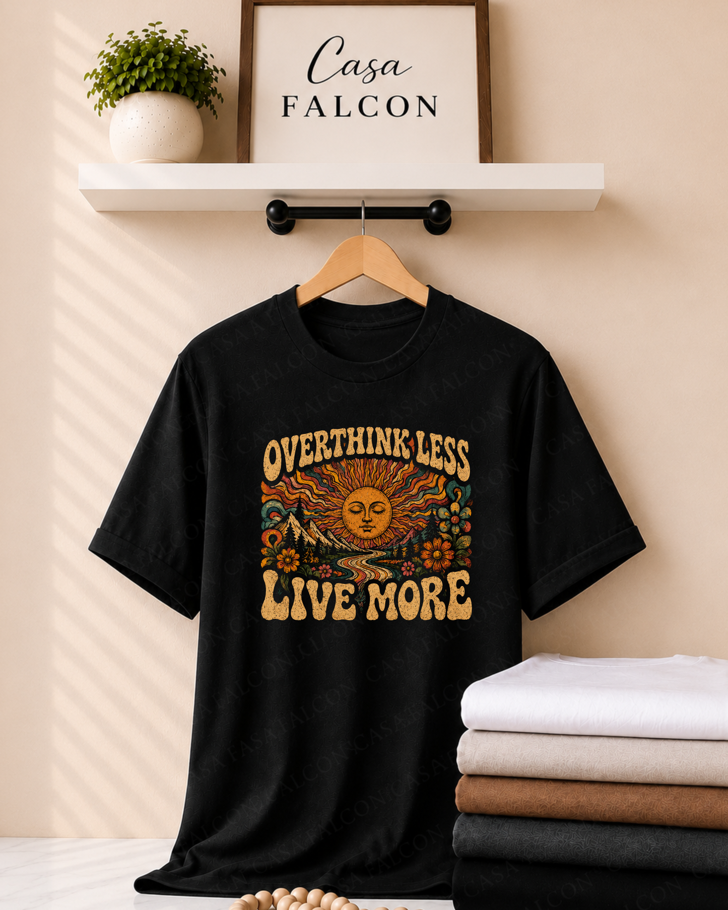 Overthink Less Live More Retro Tee