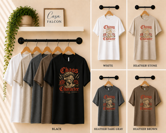 Chaos Builds Character Vintage Graphic Tee